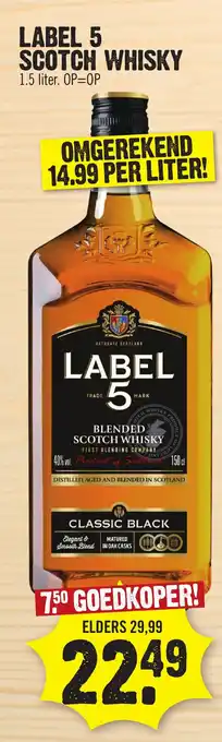 Super Dirck 3 Label 5 scotch whisky aanbieding