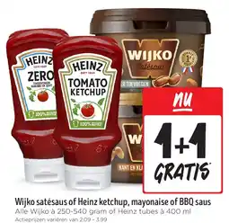 Jumbo Wijko satésaus of Heinz ketchup, mayonaise of BBQ saus aanbieding