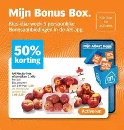 Albert Heijn Mijn Bonus Box. Kies elke week 5 persoonlijke Bonusaanbiedingen in de AH app. aanbieding