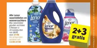 Albert Heijn Alle Lenor wasmiddelen wasverzachters aanbieding