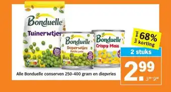 Albert Heijn Alle Bonduelle conserven 250-400 gram en diepvries aanbieding