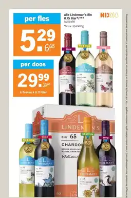 Albert Heijn Alle Lindeman's Bin 0.75 liter*/*** Australië aanbieding