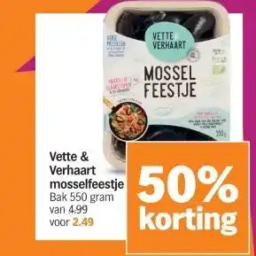 Albert Heijn Vette & Verhaart mosselfeestje Bak 550 gram aanbieding