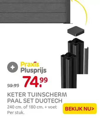 Praxis Praxis Plusprijs Keter tuinscherm paal set duotech aanbieding