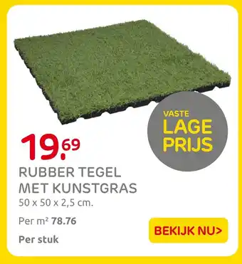 Praxis Rubber tegel met kunstgras aanbieding