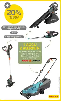 Praxis Op gardena 1 accu systeem tuingereedschap aanbieding