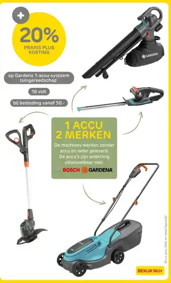Praxis Op gardena 1 accu systeem tuingereedschap aanbieding