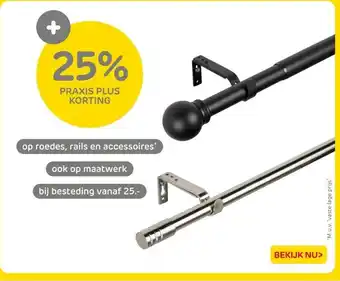 Praxis Op roedes, rails en accessoires aanbieding