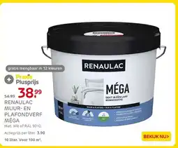 Praxis Renaulac muur en plafondverf méga aanbieding