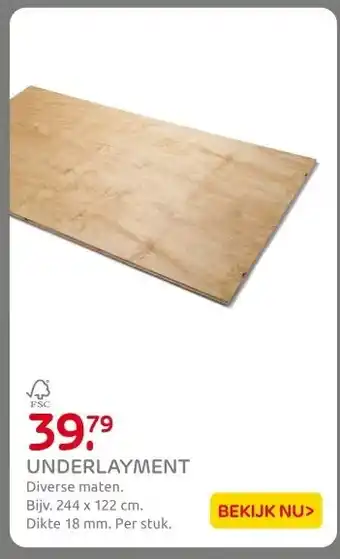 Praxis Underlayment aanbieding