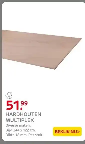 Praxis Hardhouten multiplex aanbieding