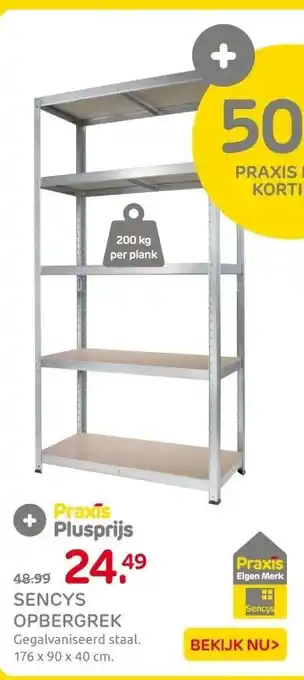 Praxis Sencys opbergrek aanbieding