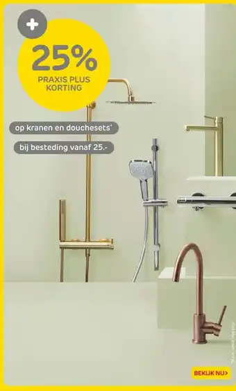 Praxis Op kranen en douchesets aanbieding