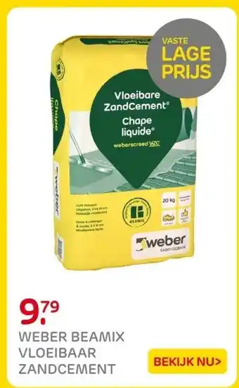 Praxis Weber beamix vloeibaar zandcement aanbieding