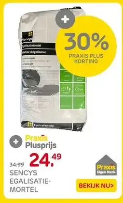 Praxis Sencys egalisatie mortel aanbieding
