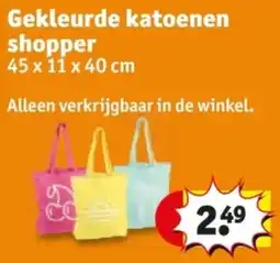 Kruidvat Gekleurde katoenen shopper aanbieding