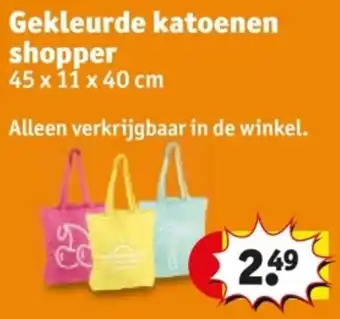 Kruidvat Gekleurde katoenen shopper aanbieding