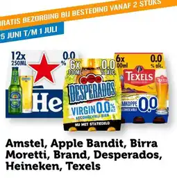 Coop Amstel, Apple Bandit, Birra Moretti, Brand, Desperados, Heineken, Texels aanbieding