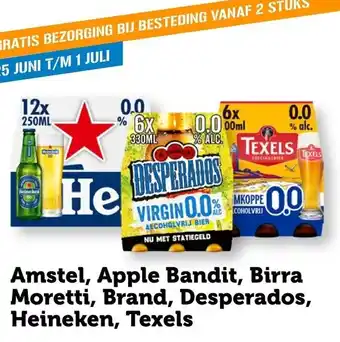 Coop Amstel, Apple Bandit, Birra Moretti, Brand, Desperados, Heineken, Texels aanbieding