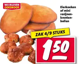 Nettorama Eierkoeken of mini rozijnen krenten bollen aanbieding