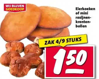 Nettorama Eierkoeken of mini rozijnen krenten bollen aanbieding