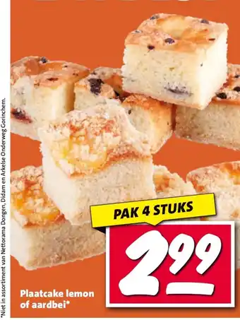 Nettorama Plaatcake lemon of aardbei aanbieding