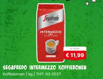 De prijshamer Segafredo intermezzo koffiebonen aanbieding