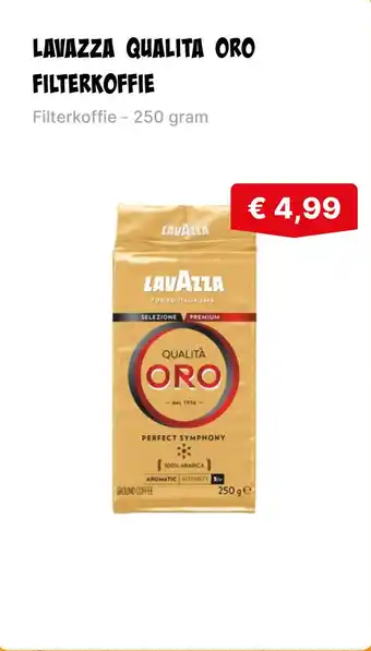 De prijshamer Lavazza qualita oro filterkoffie aanbieding