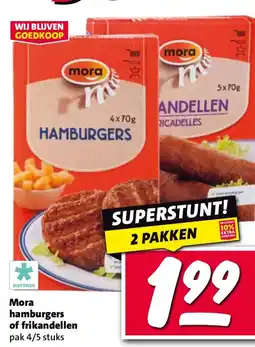 Nettorama Mora hamburgers of frikandellen aanbieding
