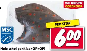 Nettorama Hele schol panklaar aanbieding