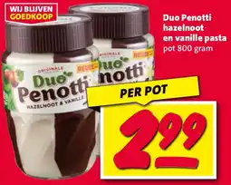 Nettorama Duo Penotti hazelnoot en vanille pasta aanbieding