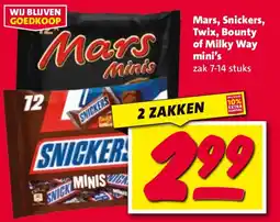 Nettorama Mars, Snickers, Twix, Bounty of Milky Way mini's aanbieding