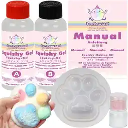 Amazon Taba Squishy Kit Set Vloeibare Gel + 3 Poot Siliconen Mal + Vlokken aanbieding