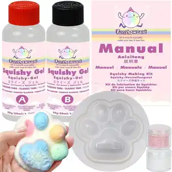Amazon Taba Squishy Kit Set Vloeibare Gel + 3 Poot Siliconen Mal + Vlokken aanbieding