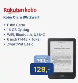 Levix Computershop Rakuten kobo Kobo Clara BW Zwart aanbieding