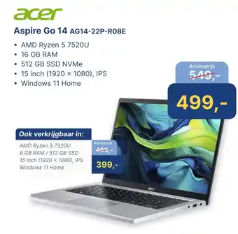Levix Computershop acer Aspire Go 14 AG14-22P-RO8E aanbieding