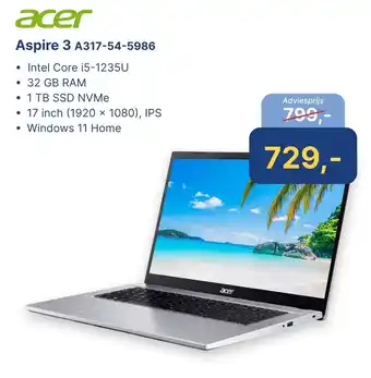 Levix Computershop acer Aspire 3 A317-54-5986 aanbieding