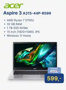 Levix Computershop acer Aspire 3 A315-44P-R599 aanbieding