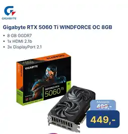 Levix Computershop Gigabyte RTX 5060 Ti WINDFORCE OC 8GB aanbieding