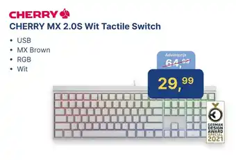 Levix Computershop CHERRY CHERRY MX 2.0S Wit Tactile Switch aanbieding