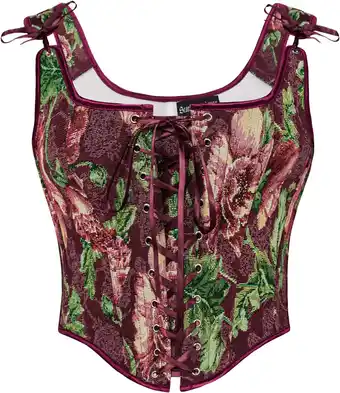 Amazon SCARLET DARKNESS Dames Renaissance Corset Top Vintage Bloemenprint Corsage Vest aanbieding
