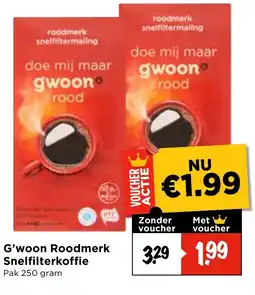 Vomar Voordeelmarkt G'woon Roodmerk Snelfilterkoffie aanbieding