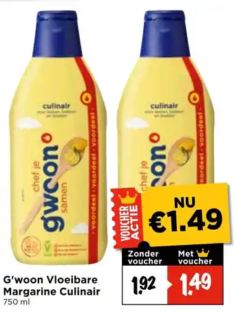 Vomar Voordeelmarkt G'woon Vloeibare Margarine Culinair aanbieding