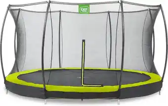 Bol.com EXIT Silhouette inground trampoline ø366cm met veiligheidsnet - groen aanbieding