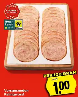 Vomar Voordeelmarkt Versgesneden Palingworst aanbieding