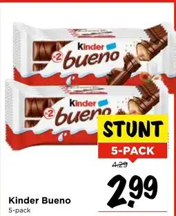 Vomar Voordeelmarkt Kinder Bueno 5 pack aanbieding