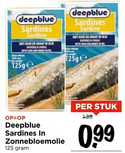 Vomar Voordeelmarkt Deepblue Sardines In Zonnebloemolie aanbieding