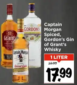 Vomar Voordeelmarkt Captain Morgan Morgan Spiced, Gordon's Gin of Grant's Whisky aanbieding