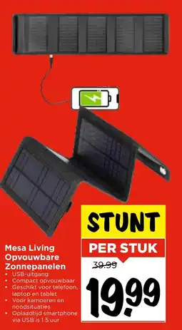 Vomar Voordeelmarkt Mesa Living Opvouwbare Zonnepanelen aanbieding