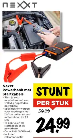 Vomar Voordeelmarkt Nexxt Powerbank met Startkabels aanbieding